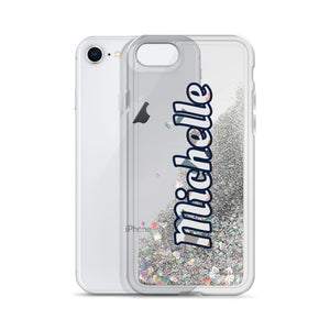 Personalized Liquid Glitter Phone Case, Custom Name Designer iPhone Case-Heidi Kimura Art LLC-Silver-iPhone 7/8-Heidi Kimura Art LLC