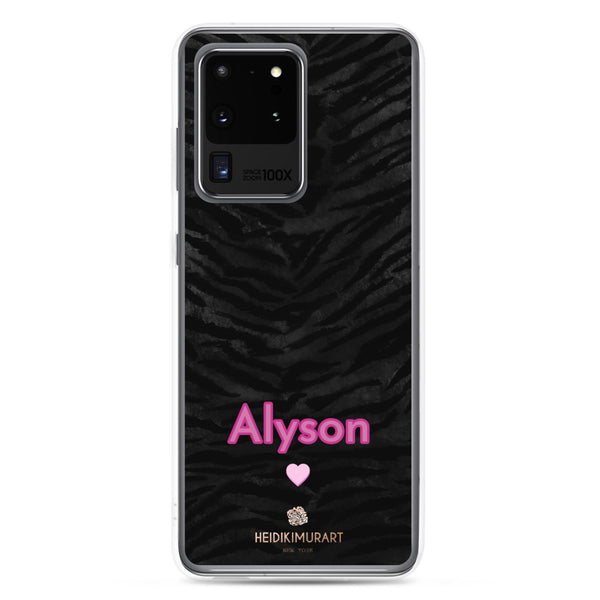 Custom Name Tiger Striped Phone Case, Personalized Animal Print Samsung Case-Heidi Kimura Art LLC-Samsung Galaxy S20 Ultra-Heidi Kimura Art LLC