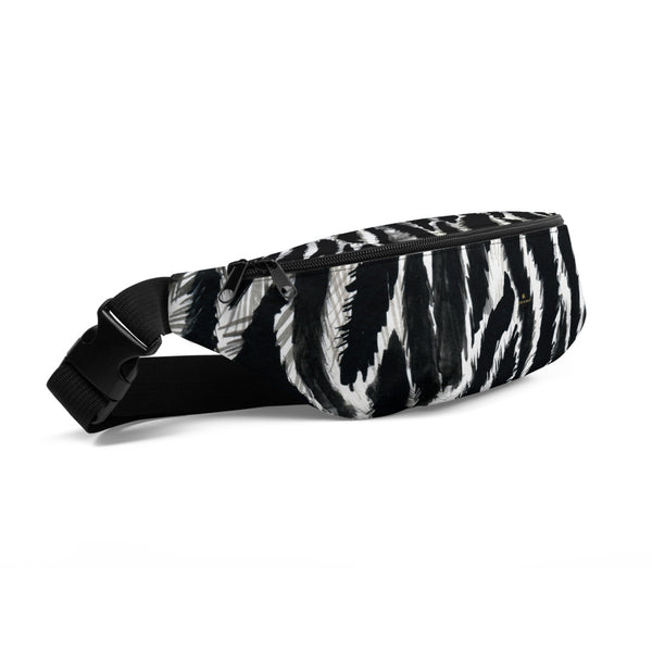 Modern Zebra Animal Print Chic Over The Shoulder Bag Waist Fanny Pack- Made in USA/EU-Fanny Pack-Heidi Kimura Art LLC