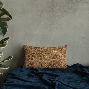Leopard Print Decorative Pillow With Machine-Washable Case-Made in USA/EU-Heidi Kimura Art LLC-20×12-Heidi Kimura Art LLC