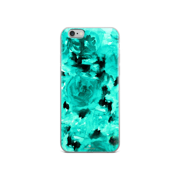 Teal Blue Rose Floral, iPhone X | XS | XR | XS Max | 8 | 8+ | 7| 7+ |6/6S | 6+/6S+ Case- Made in USA-Phone Case-iPhone 6/6s-Heidi Kimura Art LLC