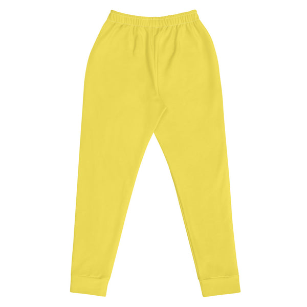 Bright Yellow Women's Joggers-Heidi Kimura Art LLC-Heidi Kimura Art LLC Bright Yellow Women's Joggers, Bright Solid Color Premium Printed Slit Fit Soft Women's Joggers Sweatpants -Made in EU (US Size: XS-3XL) Plus Size Available, Solid Coloured Women's Joggers, Soft Joggers Pants Womens, Women's Long Joggers, Women's Soft Joggers, Lightweight Jogger Pants Women's, Women's Athletic Joggers, Women's Jogger Pants