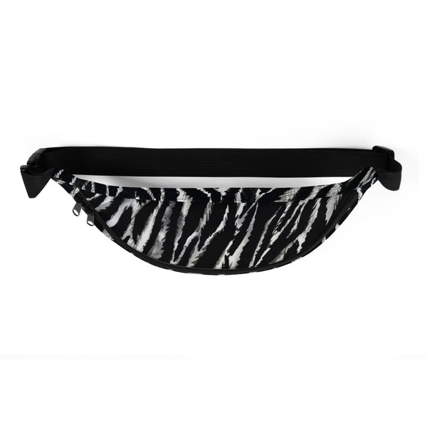 Modern Zebra Animal Print Chic Over The Shoulder Bag Waist Fanny Pack- Made in USA/EU-Fanny Pack-Heidi Kimura Art LLC