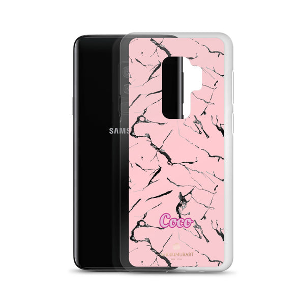 Pink Marble Personalized Samsung Case, Custom Name iPhone Case-Heidi Kimura Art LLC-Heidi Kimura Art LLC