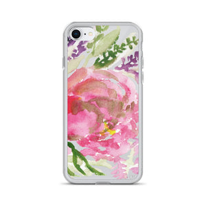 Light Pink Rose Flower Girlie Floral Print, iPhone Cellphone Phone Case- Made in USA-Phone Case-iPhone 7/8-Heidi Kimura Art LLC