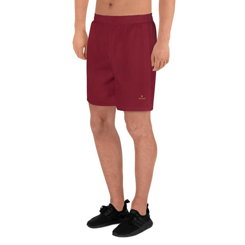 Crimson Red Solid Color Slim Fit Premium Men's Athletic Long Shorts - Made in Europe-Men's Long Shorts-Heidi Kimura Art LLC Crimson Red Men's Shorts, Crimson Red Solid Color Print Premium Quality Men's Athletic Long Fashion Shorts (US Size: XS-3XL) Made in Europe