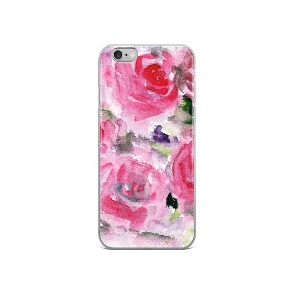 Hot Pink French Rose Floral Print iPhone X | XS | XR | XS Max | 8 | 8+ | 7| 7+ |6/6S | 6+/6S+ Case- Made in USA-Phone Cases-iPhone 6/6s-Heidi Kimura Art LLC