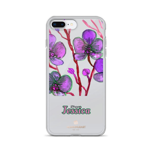 Orchid Custom Name iPhone Case, Personalized Floral Phone Case-Heidi Kimura Art LLC-iPhone 7 Plus/8 Plus-Heidi Kimura Art LLC