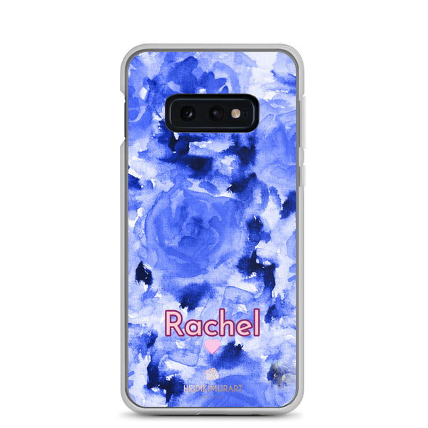 Personalized Blue Floral Samsung Case, Rose Flower Print Phone Case-Heidi Kimura Art LLC-Samsung Galaxy S10e-Heidi Kimura Art LLC