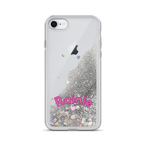 Custom Name Glitter iPhone Case, Liquid Glitter Phone Case-Heidi Kimura Art LLC-Silver-iPhone 7/8-Heidi Kimura Art LLC