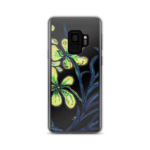 Yellow Orchid Samsung Case, Floral Print Phone Case-Printed in USA/EU-Heidi Kimura Art LLC-Samsung Galaxy S9-Heidi Kimura Art LLC