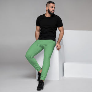 Jade Green Men's Joggers, Solid Pastel Light Green Color Sweatpants For Men, Modern Slim-Fit Designer Ultra Soft & Comfortable Men's Joggers, Men's Jogger Pants-Made in EU/MX (US Size: XS-3XL)