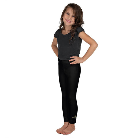 Black Solid Color Print Premium Kid's Leggings Workout Comfy Pants- Made in USA/EU-Kid's Leggings-Heidi Kimura Art LLC Black Kid's Leggings, Black Solid Color Print Designer Kid's Girl's Leggings Active Wear 38-40 UPF Fitness Workout Gym Wear Running Tights, Comfy Stretchy Pants (2T-7) Made in USA/EU, Girls' Leggings & Pants, Leggings For Girls, Designer Girls Leggings Tights, Leggings For Girl Child