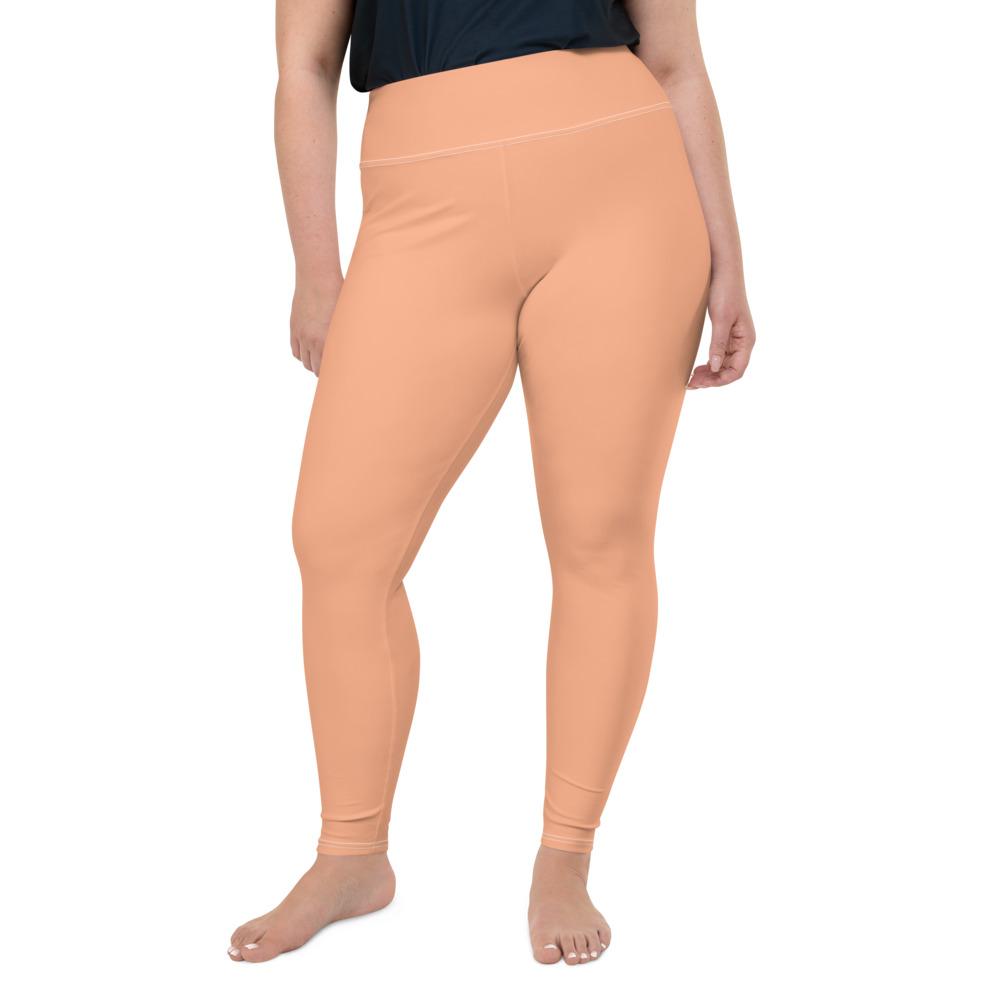 Nude Solid Color Print Women's Plus Size Bess Quality Best Leggings- Made in USA/EU-Women's Plus Size Leggings-2XL-Heidi Kimura Art LLC