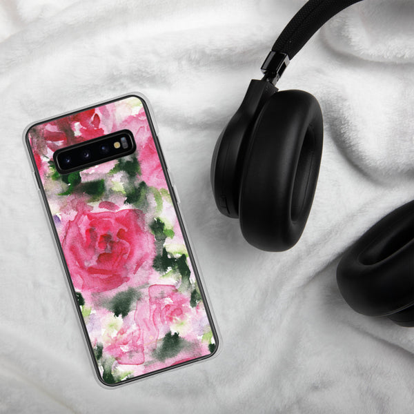 Pink Rose Floral Print Samsung Case, Flower BPA Free Phone Case-Printed in USA/EU-Heidi Kimura Art LLC-Heidi Kimura Art LLC