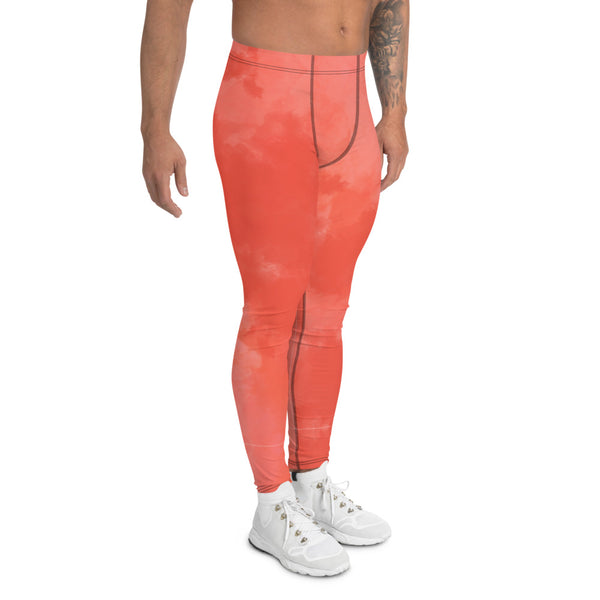 Coral Pink Abstract Men's Leggings, Modern Premium Meggings Tights-Heidikimurart Limited -Heidi Kimura Art LLC Coral Pink Abstract Men's Leggings, Best Premium Luxury Abstract Colorful Sexy Meggings Men's Workout Gym Tights Leggings, Men's Compression Tights Pants - Made in USA/ EU/MX (US Size: XS-3XL) Costume Party Leggings, Rave Party Meggings