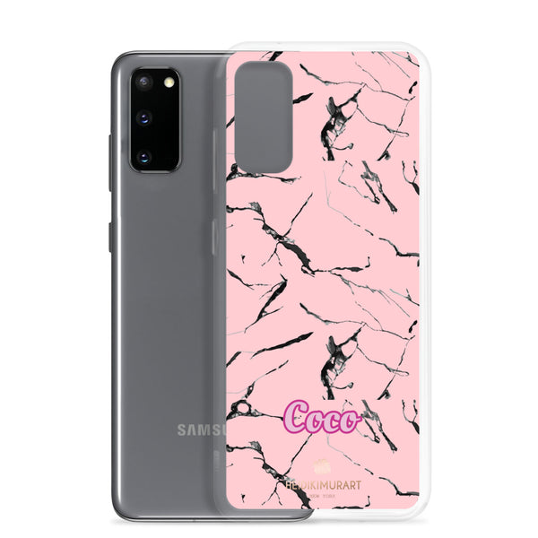 Pink Marble Personalized Samsung Case, Custom Name iPhone Case-Heidi Kimura Art LLC-Heidi Kimura Art LLC