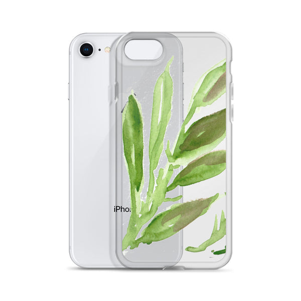 Green Leave Watercolor Print, iPhone X | XS | XR | XS Max | 8 | 8+ | 7| 7+ |6/6S | 6+/6S+ Case- Made in USA-Phone Cases-Heidi Kimura Art LLC