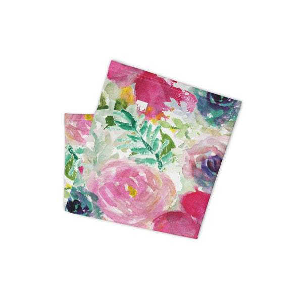 Mixed Floral Face Mask Cover Shield, Reusable Washable Bandana-Made in USA/EU-Heidi Kimura Art LLC-Heidi Kimura Art LLC Mixed Floral Face Mask, Rose Flower Print Luxury Premium Quality Cool And Cute One-Size Reusable Washable Scarf Headband Bandana - Made in USA/EU, Face Neck Warmers, Non-Medical Breathable Face Covers, Neck Gaiters  