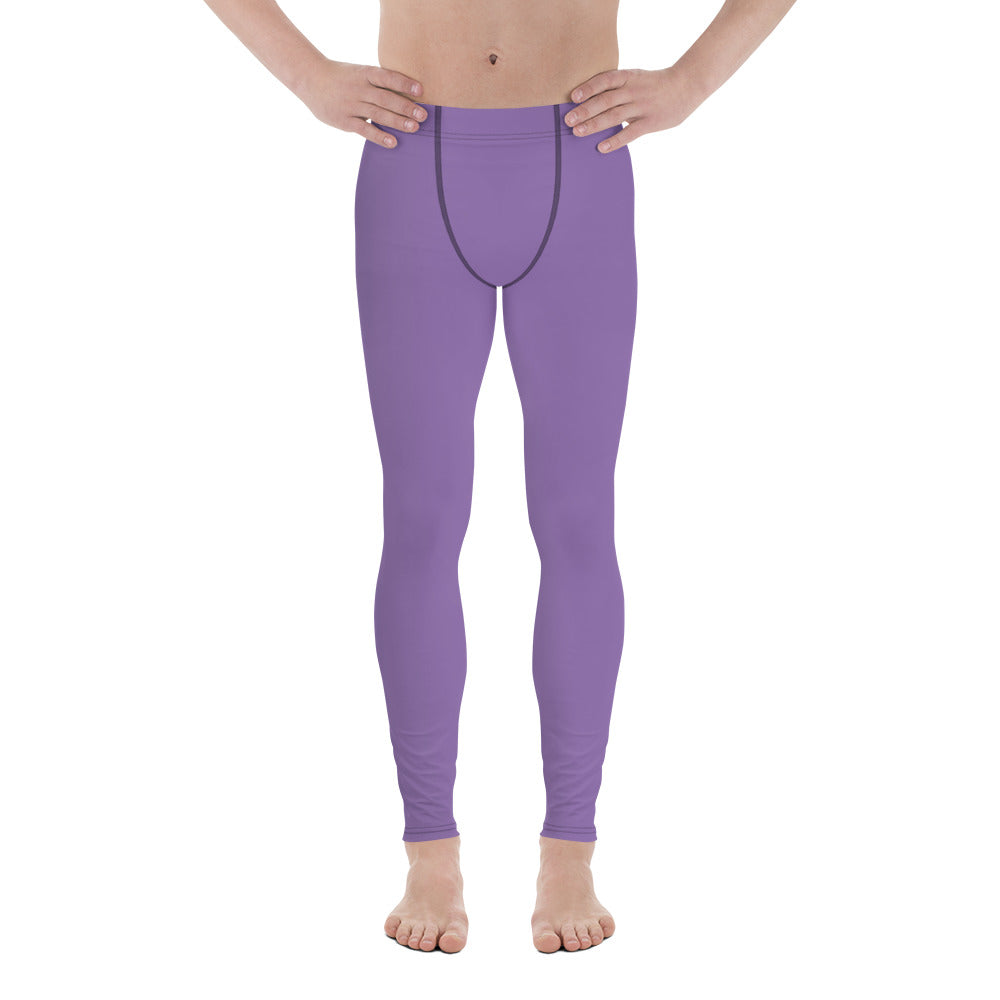 Purple Solid Color Premium Designer Men's Leggings Men Tights Pants -Made in USA/EU-Men's Leggings-XS-Heidi Kimura Art LLC Purple Solid Color Meggings, Solid Color Modern Minimalist Colorful Print Men's Skinny Compression Tights Meggings Leggings-Made in USA/EU/MX (US Size: XS-3XL)