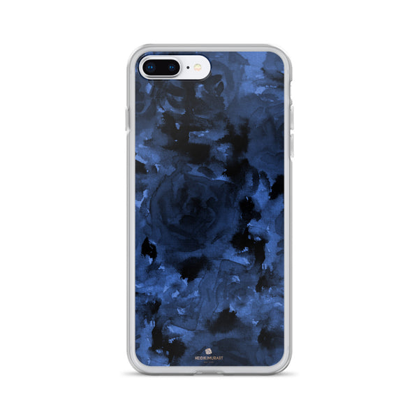 Navy Blue Floral iPhone Case, iPhone X | XS | XR | XS Max | 8 | 8+ | 7 Case- Made in USA-Phone Case-iPhone 7 Plus/8 Plus-Heidi Kimura Art LLC
