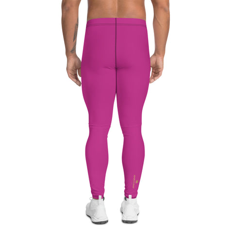 Hot Pink Meggings, Designer Solid Color Men's Leggings-Heidi Kimura Art LLC-Heidi Kimura Art LLC Hot Pink Meggings, Designer Solid Pink Color Modern Meggings, Men's Leggings Tights Pants - Made in USA/EU (US Size: XS-3XL) Sexy Meggings Men's Workout Gym Tights Leggings