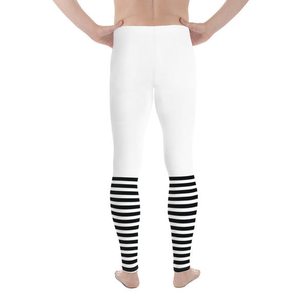 Modern Striped Men's Leggings, Classic Premium Premium Run Tights For Men-Heidikimurart Limited -Heidi Kimura Art LLC Modern Striped Men's Leggings, Classic Premium Best Meggings Compression Tights Sexy Meggings Men's Workout Gym Tights Leggings, Men's Compression Tights Pants - Made in USA/ EU/ MX (US Size: XS-3XL) 