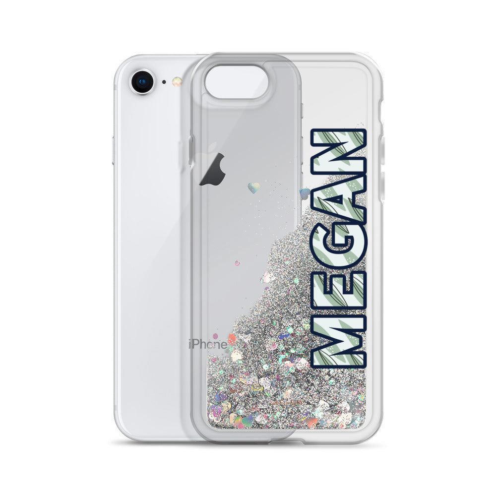 Personalized Liquid Glitter Phone Case, Best Custom Name iPhone Case-Heidi Kimura Art LLC-Silver-iPhone 7/8-Heidi Kimura Art LLC