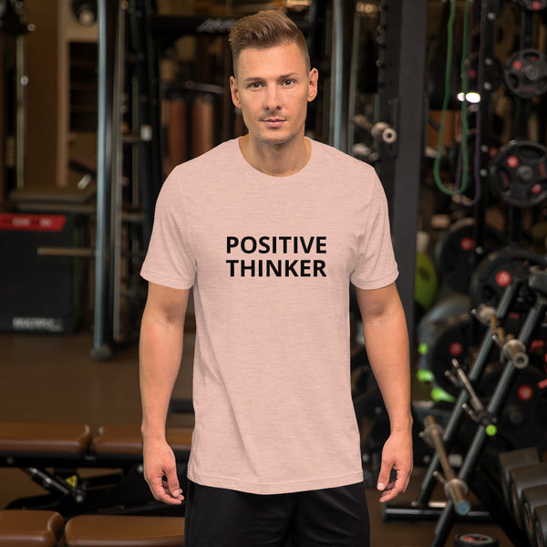 Positive Thinker Graphic Text Men's/ Women's Short-Sleeve Unisex T-Shirt (US Size: XS-4XL)-Unisex T-Shirt-Heather Prism Peach-XS-Heidi Kimura Art LLC