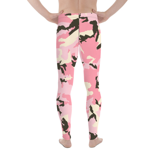 Light Pink Camo Camouflage Military Army Abstract Print Sexy Meggings-Made in USA/EU-Men's Leggings-Heidi Kimura Art LLC
