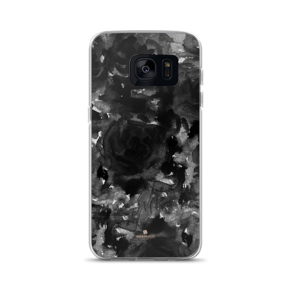 Black Floral Rose Samsung Case, Abstract Watercolor Phone Case-Heidi Kimura Art LLC-Samsung Galaxy S7-Heidi Kimura Art LLC
