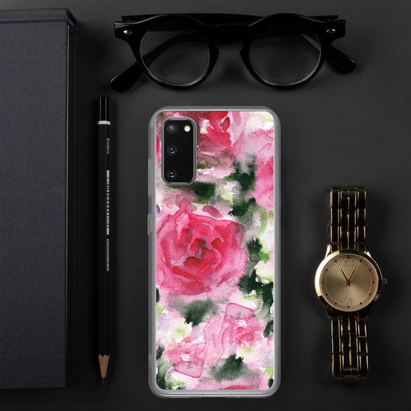 Pink Rose Floral Print Samsung Case, Flower BPA Free Phone Case-Printed in USA/EU-Heidi Kimura Art LLC-Samsung Galaxy S20-Heidi Kimura Art LLC