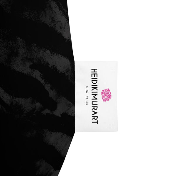 Black Tiger Stripe Bean Bag Chair w/ filling-Made in EU-Heidi Kimura Art LLC-Heidi Kimura Art LLC Black Tiger Stripe Bean Bag, Animal Print Designer Large Sofa Chair w/ filling Water Resistant Polyester Bean Sofa Bag W: 58"x H: 41" With Filling Or Bean Bag Cover- Made in Europe
