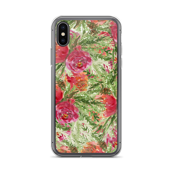 Red Garden Floral Rose, iPhone X | XS | XR | XS Max | 8 | 8+ | 7| 7+ |6/6S | 6+/6S+ Case- Made in USA-Phone Case-iPhone X-Heidi Kimura Art LLC