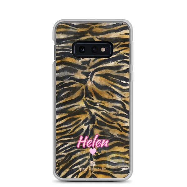Custom Name Tiger Stripe Samsung Case, Animal Print Phone Case-Heidi Kimura Art LLC-Samsung Galaxy S10e-Heidi Kimura Art LLC