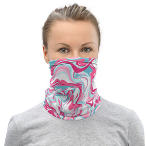 Pink Blue Marble Neck Gaiter, Unisex Face Shield Covering Mask-Made in USA/EU-Heidi Kimura Art LLC-Heidi Kimura Art LLCPink Blue Marble Neck Gaiter, Abstract Face Mask Shield, Luxury Premium Quality Cool And Cute One-Size Reusable Washable Scarf Headband Bandana - Made in USA/EU, Face Neck Warmers, Non-Medical Breathable Face Covers, Neck Gaiters  