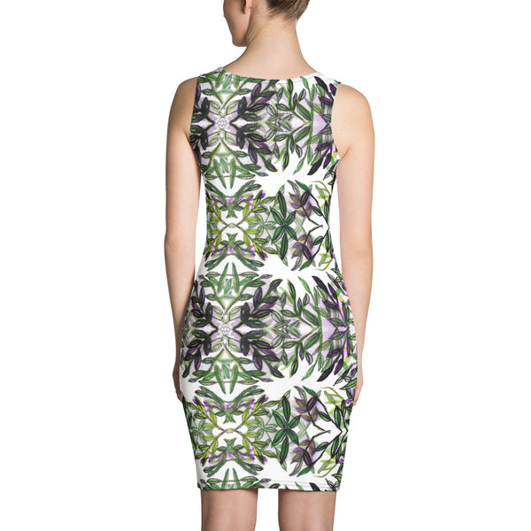 Green Tropical Leaf Print Dress, Women's Designer Hawaiian Style Dress-Heidi Kimura Art LLC-Heidi Kimura Art LLC Green Tropical Leaf Print Women's Dress, Floral Print Hawaiian Style Women's Long Sleeveless Designer Premium Dress - Made in USA/EU (US Size: XS-XL)
