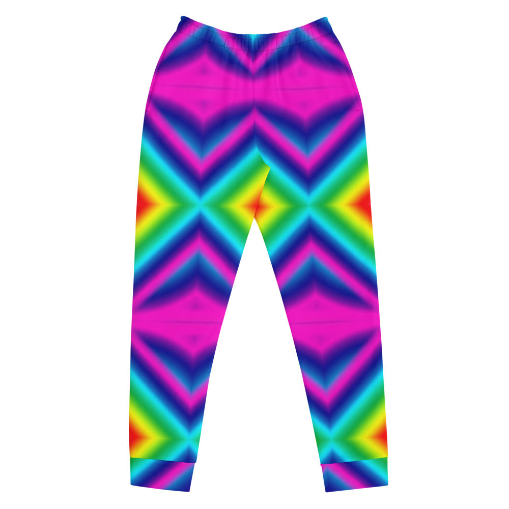 Rainbow Chevron Women's Joggers-Heidi Kimura Art LLC-XS-Heidi Kimura Art LLCRainbow Chevron Women's Joggers, Colorful Gay Pride Neon Clothing, Premium Printed Slit Fit Soft Women's Joggers Sweatpants -Made in EU (US Size: XS-3XL) Plus Size Available, Rave Party Women's Joggers, Soft Joggers Pants Womens, Neon Jogger Pants, Women's Sweatpants, Jogging Bottoms & Sweatpants, Rainbow Joggers, Rainbow Activewear, Joggers For Women