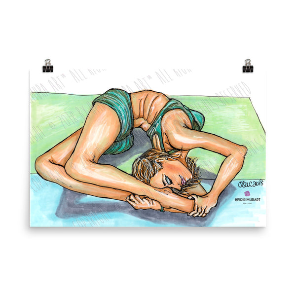 Midori Cool Bendy Yoga Pose Female Illustration Wall Art Poster - Made in USA/ Europe-Art Print-24×36-Heidi Kimura Art LLC