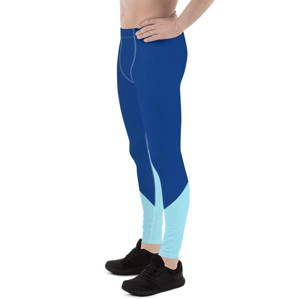 Blue Shade Duo Colors Premium Men's Leggings Meggings Tights- Made in USA/ EU-Men's Leggings-Heidi Kimura Art LLC Blue Men's Leggings, Blue Shade Duo Colors Print Sexy Meggings Men's Workout Gym Tights Leggings, Men's Performance Leggings, Compression Tights Pants - Made in USA/ EU (US Size: XS-3XL) Men's Compression Pants, Men's Workout Pants, Mens Fitness Compression Pants Sports Running Tights, Best Compression Pants 