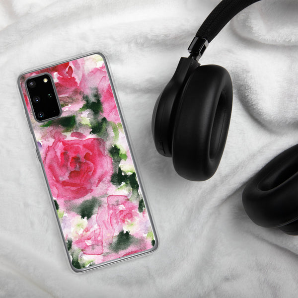 Pink Rose Floral Print Samsung Case, Flower BPA Free Phone Case-Printed in USA/EU-Heidi Kimura Art LLC-Heidi Kimura Art LLC