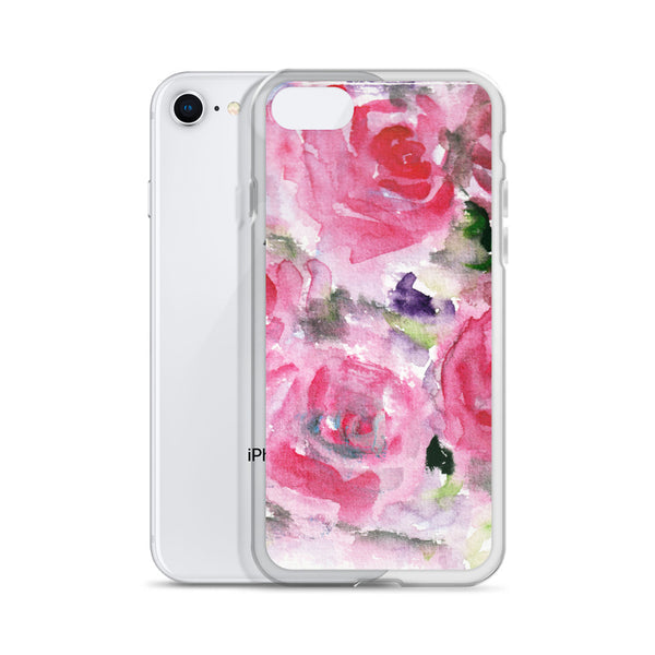 Hot Pink French Rose Floral Print iPhone X | XS | XR | XS Max | 8 | 8+ | 7| 7+ |6/6S | 6+/6S+ Case- Made in USA-Phone Cases-Heidi Kimura Art LLC