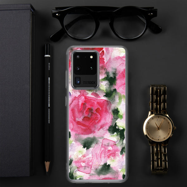 Pink Rose Floral Print Samsung Case, Flower BPA Free Phone Case-Printed in USA/EU-Heidi Kimura Art LLC-Samsung Galaxy S20 Ultra-Heidi Kimura Art LLC