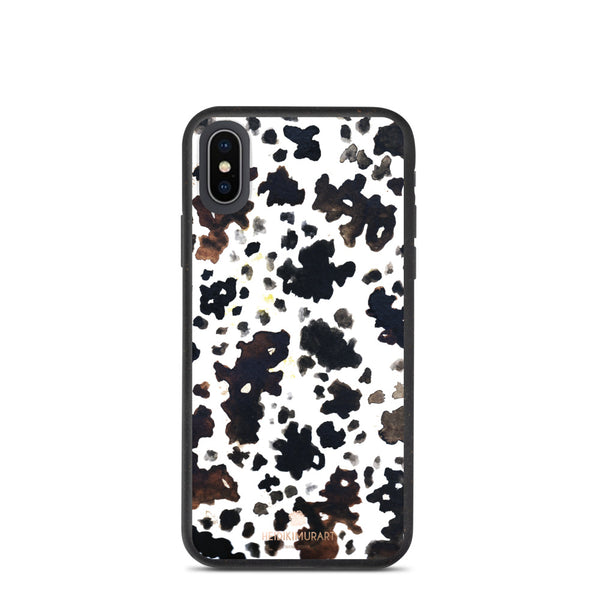 Cow Animal Print iPhone Case, Eco-friendly Biodegradable Phone Case-Heidi Kimura Art LLC-iPhone X/XS-Heidi Kimura Art LLC