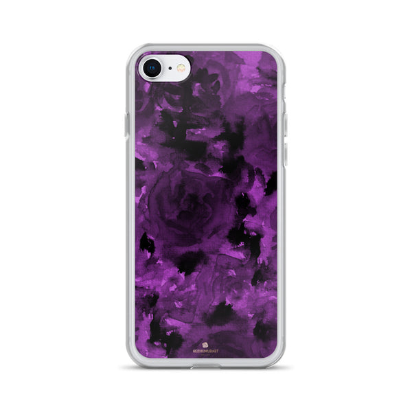 Deep Royal Purple Rose Floral Print, iPhone X | XS | XR | XS Max | 8 Case- Made in USA-Phone Case-iPhone 7/8-Heidi Kimura Art LLC