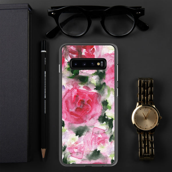 Pink Rose Floral Print Samsung Case, Flower BPA Free Phone Case-Printed in USA/EU-Heidi Kimura Art LLC-Samsung Galaxy S10+-Heidi Kimura Art LLC