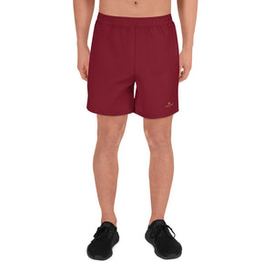 Crimson Red Solid Color Slim Fit Premium Men's Athletic Long Shorts - Made in Europe-Men's Long Shorts-XS-Heidi Kimura Art LLC