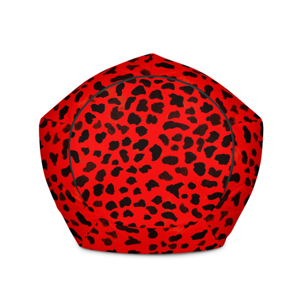 Candy Red Hot Leopard Animal Print Water Resistant Polyester Bean Sofa Bag-Bean Bag-Heidi Kimura Art LLC