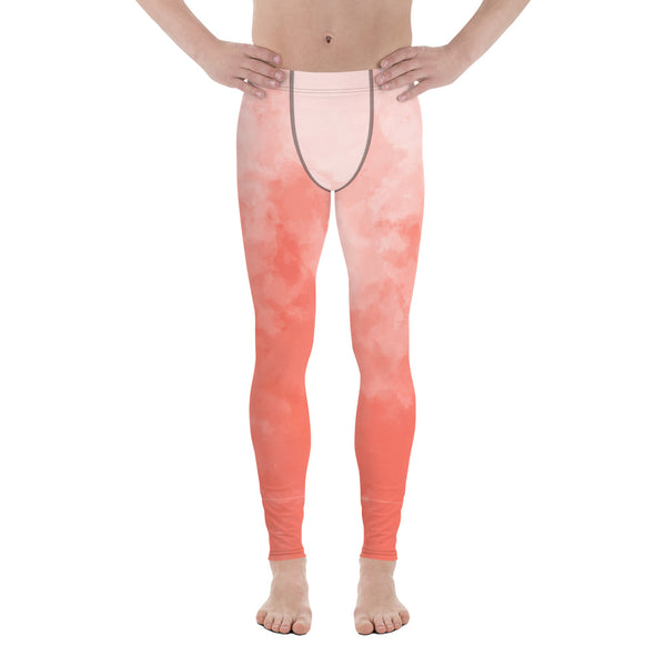 Coral Pink Abstract Men's Leggings-Heidikimurart Limited -Heidi Kimura Art LLC Coral Pink Abstract Men's Leggings, Abstract Colorful Sexy Meggings Men's Workout Gym Tights Leggings, Men's Compression Tights Pants - Made in USA/ EU (US Size: XS-3XL) Costume Party Leggings, Rave Party Meggings