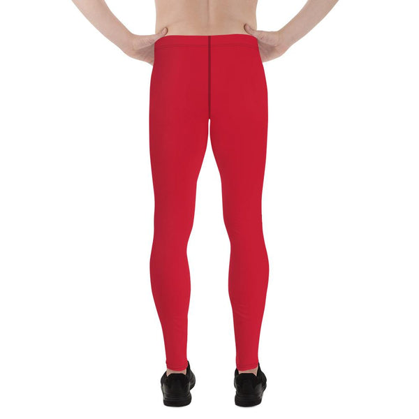  Bright Red Meggings, Bright Red Solid Color Print Modern Fashionable Men's Running Workout Gym Men's  Leggings & Run Tights Meggings Activewear, Compression Tights- Made in USA/ Europe (US Size: XS-3XL) Bright Red Solid Color Print Premium Men's Leggings Meggings Tights - Made in USA/EU-Men's Leggings-Heidi Kimura Art LLC